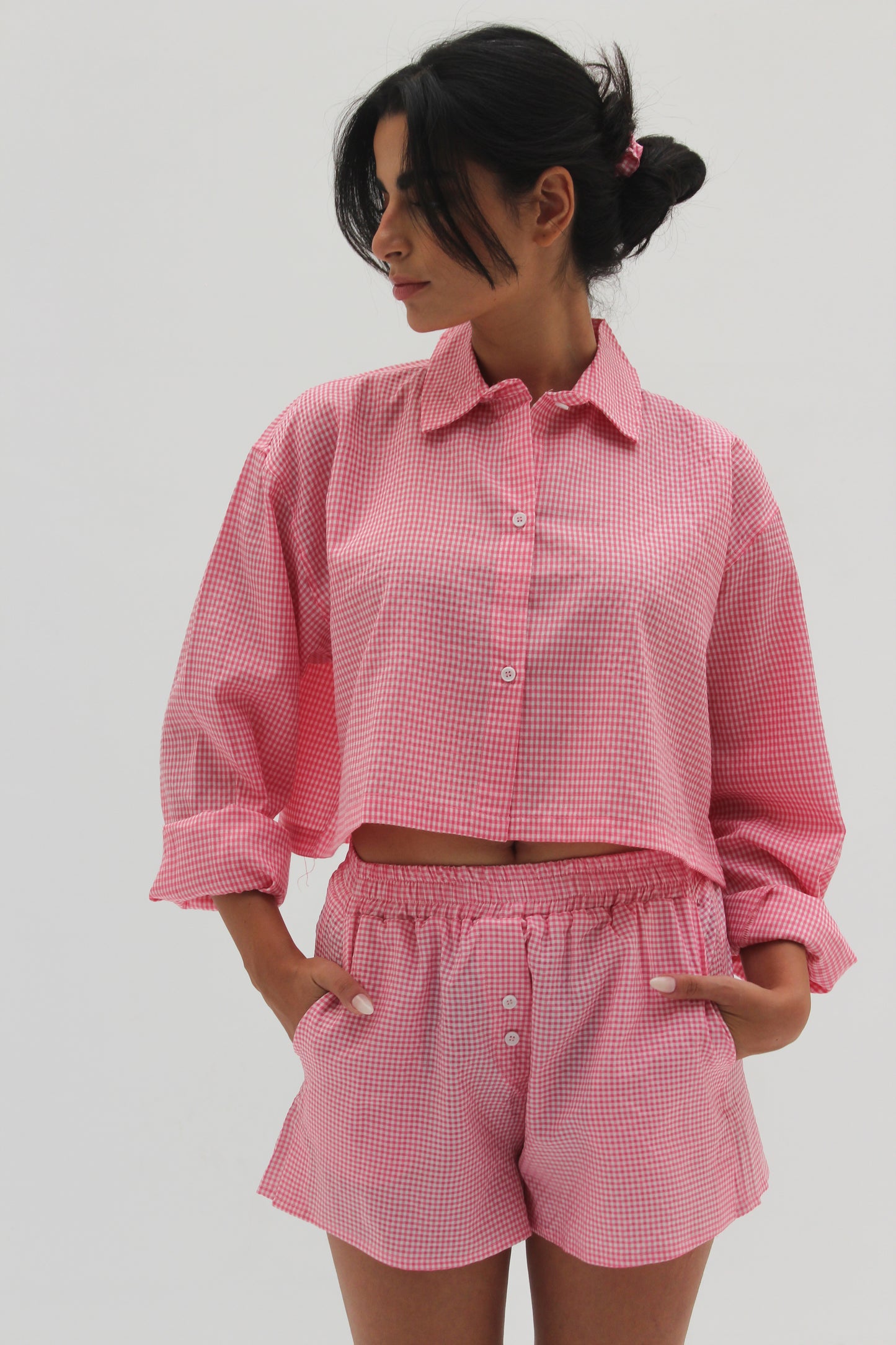 Cropped Checkered Shirts