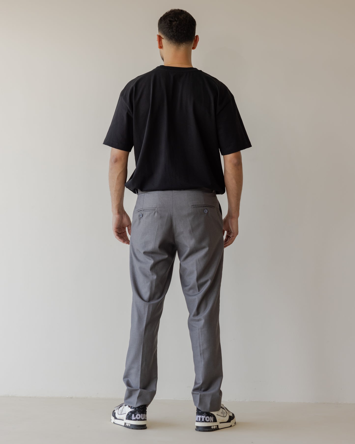 Relaxed Fit Pants -Light Grey